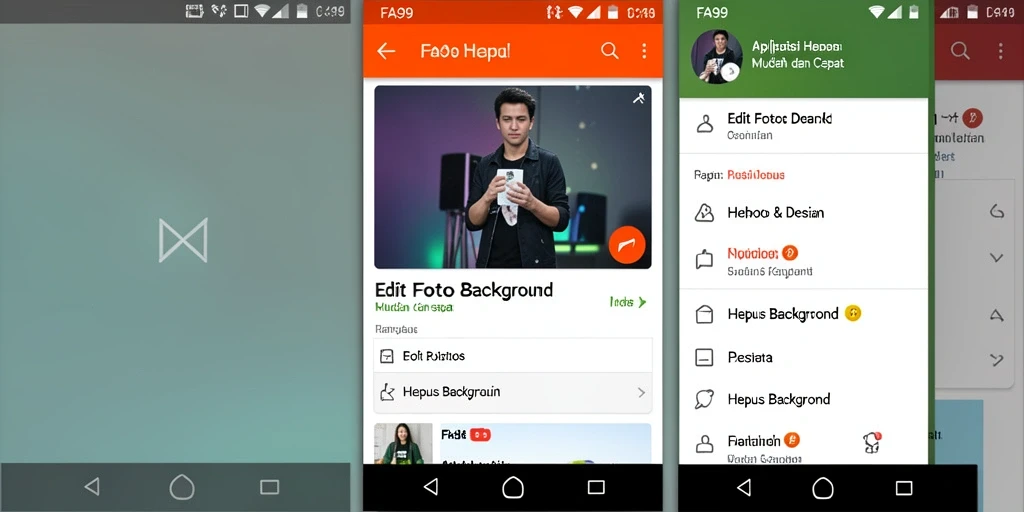Screenshot utama aplikasi FA99 yang menunjukkan antarmuka Hapus Background.