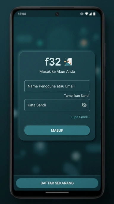 Tampilan halaman login f32